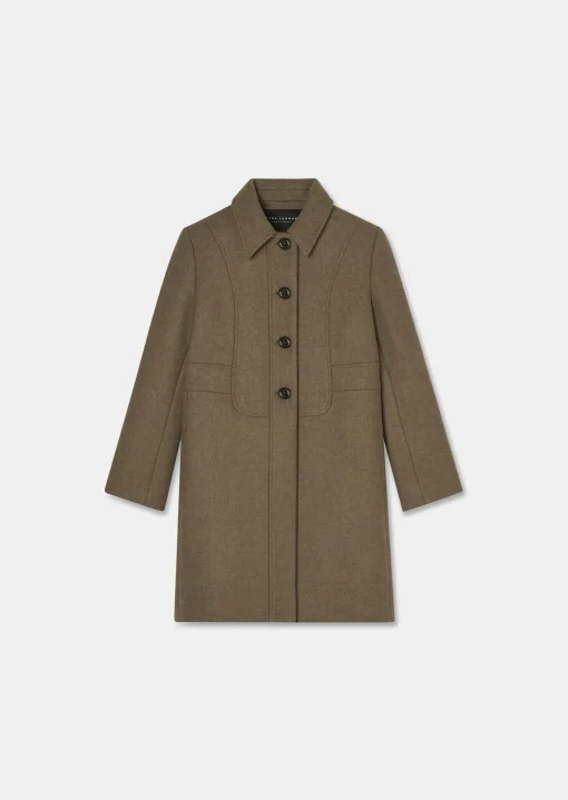 Manteau Madeline marron en drap caban