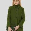 Manteau Madeline vert en drap caban