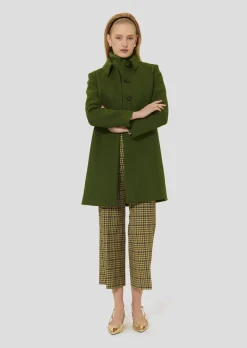 Manteau Madeline vert en drap caban