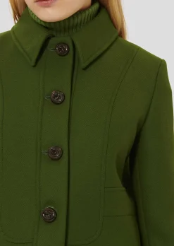 Manteau Madeline vert en drap caban