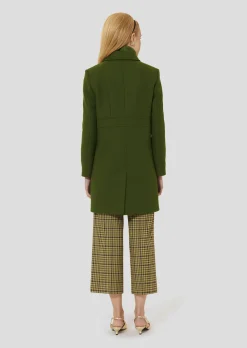 Manteau Madeline vert en drap caban