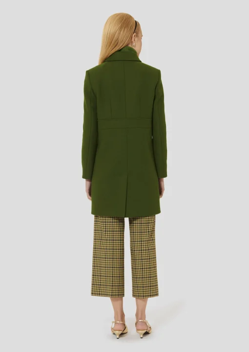 Manteau Madeline vert en drap caban