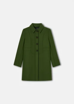 Manteau Madeline vert en drap caban