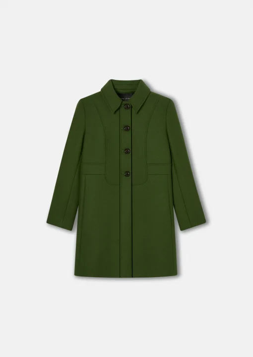 Manteau Madeline vert en drap caban