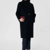 Manteau Mafalda bleu nuit en laine double face