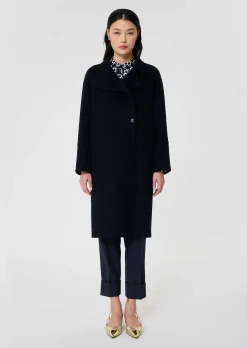 Manteau Mafalda bleu nuit en laine double face
