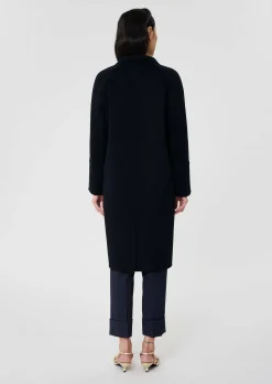 Manteau Mafalda bleu nuit en laine double face