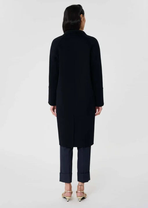 Manteau Mafalda bleu nuit en laine double face