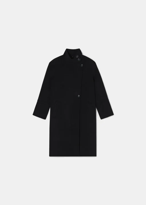 Manteau Mafalda bleu nuit en laine double face