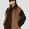 Manteau Magritte marron en fausse fourrure