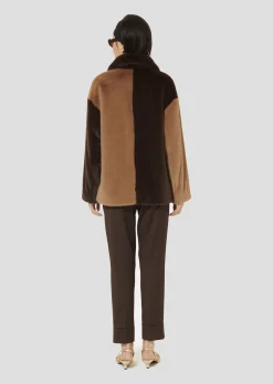 Manteau Magritte marron en fausse fourrure