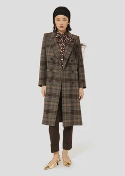 Manteau Malice marron en tartan