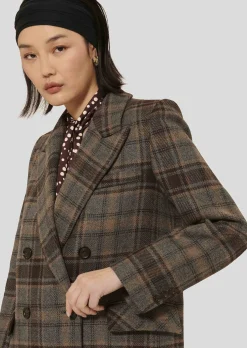 Manteau Malice marron en tartan