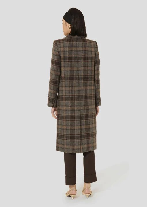 Manteau Malice marron en tartan