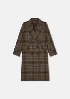 Manteau Malice marron en tartan