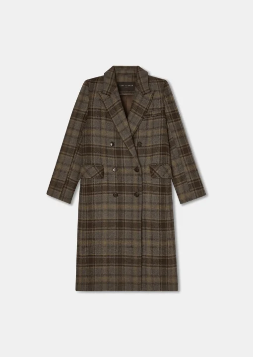 Manteau Malice marron en tartan
