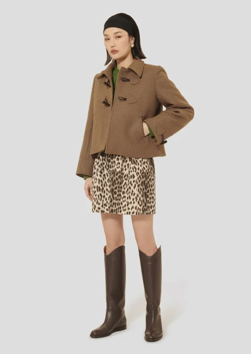 Manteau Manoel beige en drap caban