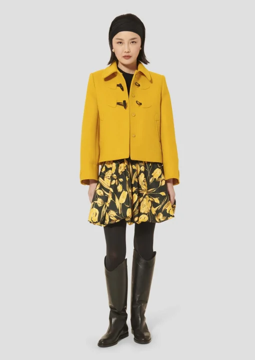 Manteau Manoel jaune en drap caban