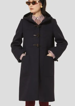 Manteau Manoela bleu nuit en drap caban