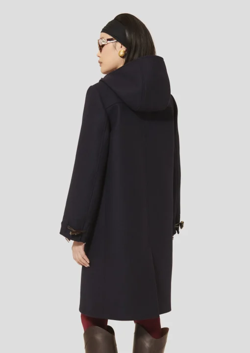 Manteau Manoela bleu nuit en drap caban