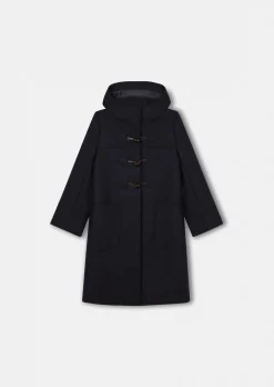 Manteau Manoela bleu nuit en drap caban
