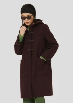 Manteau Manoela bordeaux en drap caban