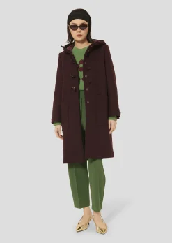 Manteau Manoela bordeaux en drap caban