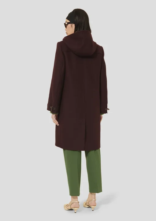 Manteau Manoela bordeaux en drap caban