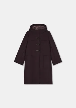 Manteau Manoela bordeaux en drap caban