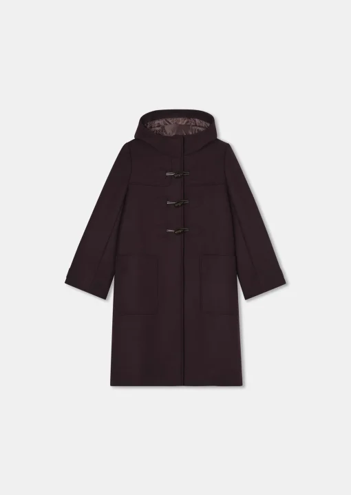 Manteau Manoela bordeaux en drap caban