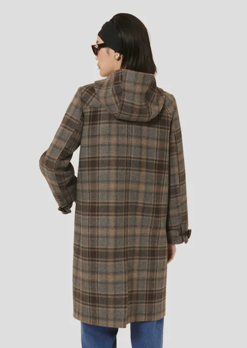 Manteau Manoela marron en tartan