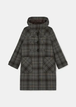 Manteau Manoela marron en tartan