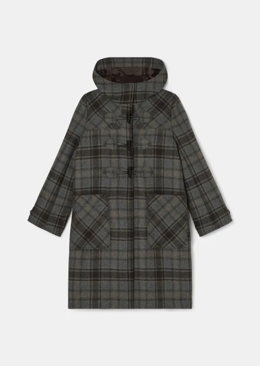 Manteau Manoela marron en tartan