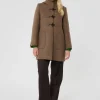 Manteau Manoelli marron en drap caban