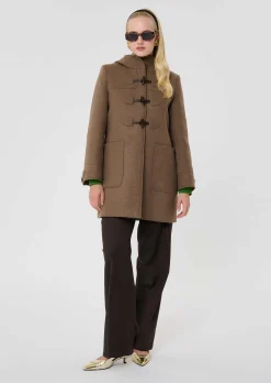 Manteau Manoelli marron en drap caban