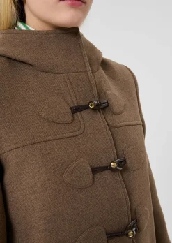 Manteau Manoelli marron en drap caban
