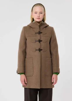 Manteau Manoelli marron en drap caban