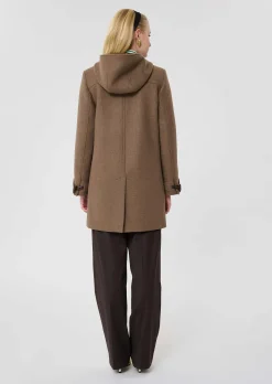 Manteau Manoelli marron en drap caban