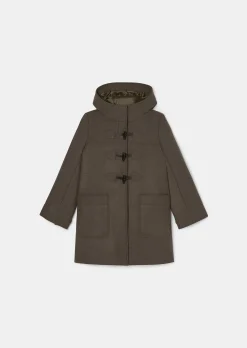 Manteau Manoelli marron en drap caban