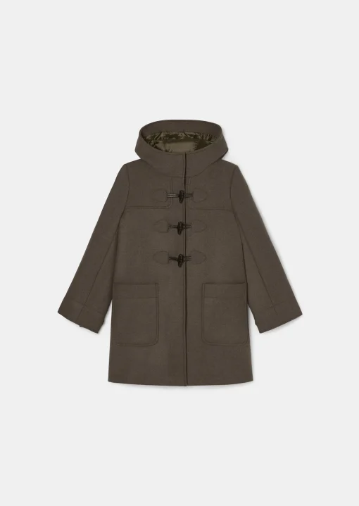 Manteau Manoelli marron en drap caban