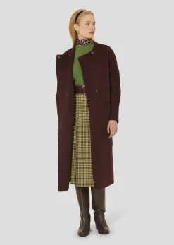 Manteau Mara bordeaux en laine double face
