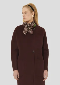 Manteau Mara bordeaux en laine double face