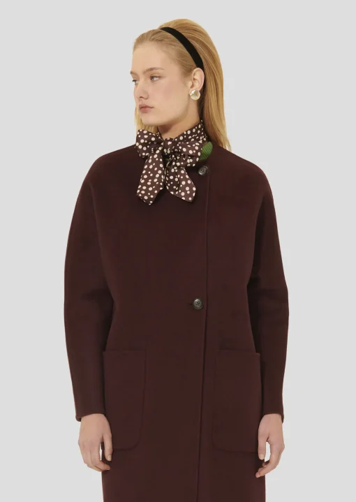 Manteau Mara bordeaux en laine double face