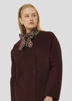 Manteau Mara bordeaux en laine double face