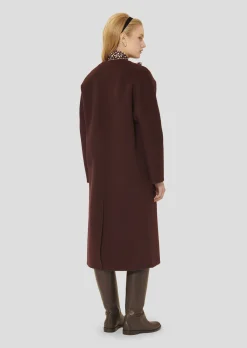 Manteau Mara bordeaux en laine double face