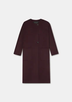 Manteau Mara bordeaux en laine double face