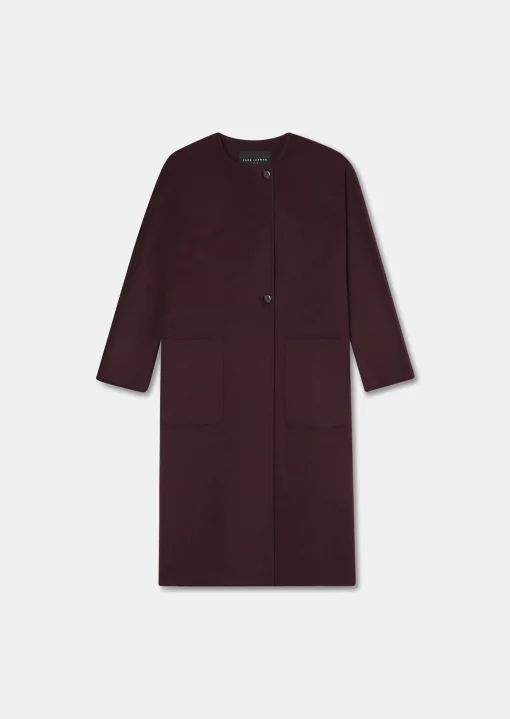 Manteau Mara bordeaux en laine double face