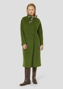 Manteau Mara vert en laine double face
