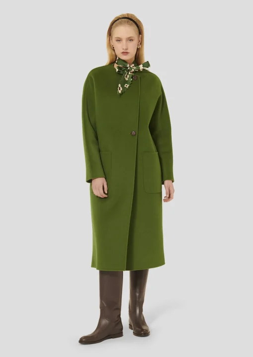 Manteau Mara vert en laine double face