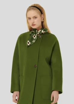 Manteau Mara vert en laine double face